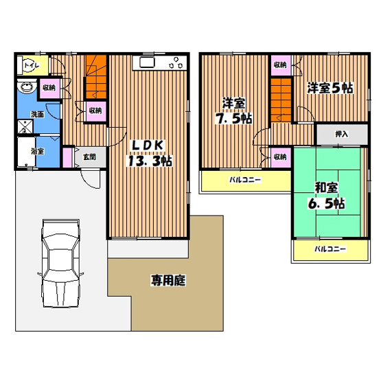 【間取り】 | ブリージングタウン百草園C