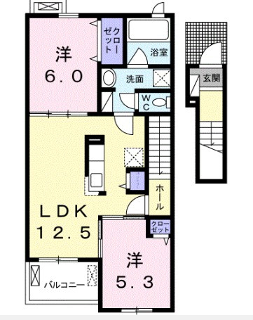 フラワー野火止Aの間取り