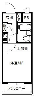 大阪市中央区十二軒町の賃貸マンションの間取り