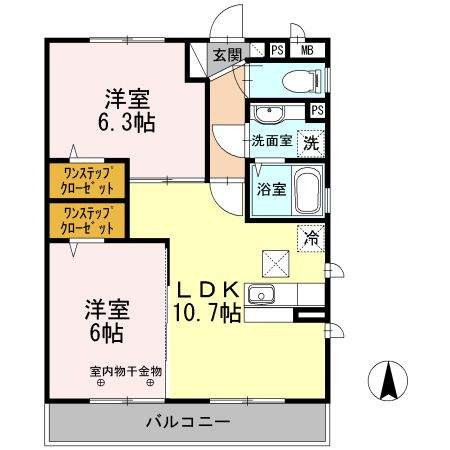 エクセルハイム　Ⅰの間取り