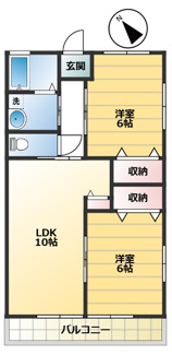 【間取り】 | ウィルハイムⅡ | 2LDK