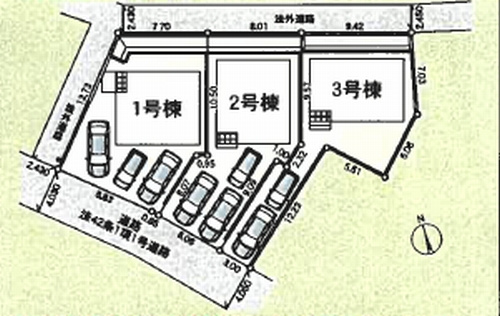 【区画図】 | 【仲介手数料０円】相模原市中央区上溝第141　新築一戸建て　全3棟 | 相模原市中央区上溝第141　新築一戸建て　全3棟