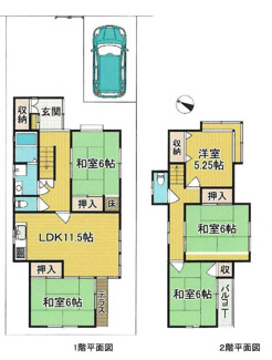 【間取り】 | 大津市雄琴5丁目14-64　中古戸建