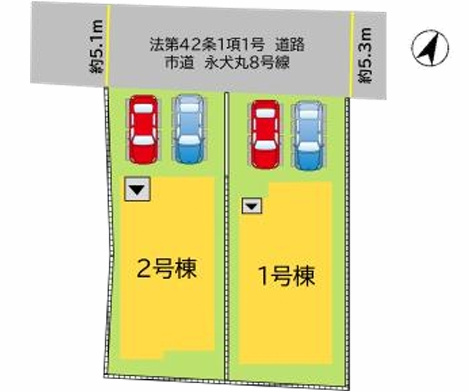 北九州市八幡西区永犬丸1丁目1期の区画図
