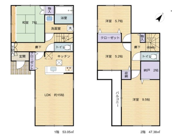 八王子市　下恩方町　中古戸建ての間取り|～南東向き4LDK　主寝室広々、リビングから和室が独立している間取り～