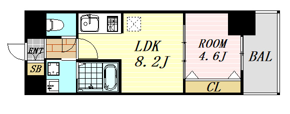 セノアタワー新大阪　仲介手数料無料の間取り