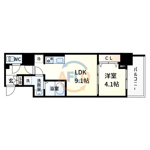 エスレジデンス江坂Eminenceの間取り|S-RESIDENCE江坂Eminence　間取り