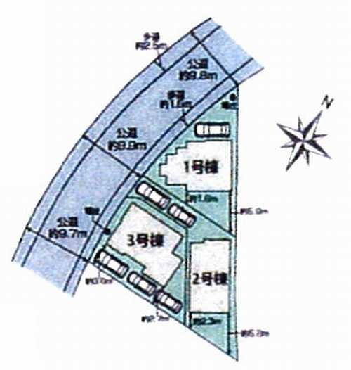 藤沢市円行　新築戸建全3棟　3号棟の区画図
