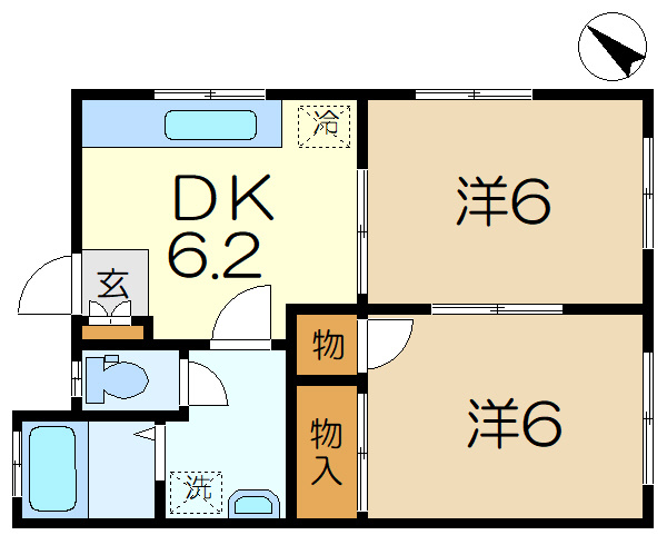 【間取り】 | コーポ大岡６０