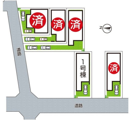 東大阪市豊浦町　第1期　新築一戸建の区画図|全4区画