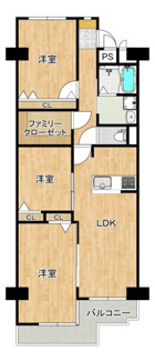 【間取り】 | エバーグリーン第２住吉 | 南西向きにつき日当たり良好♪明るいお住まいは家族の時間も増えそうですね！
