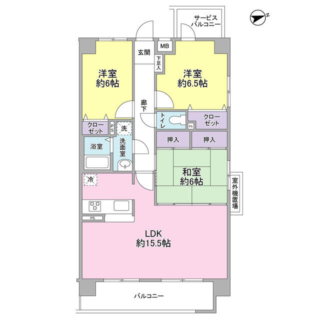横浜市神奈川区松見町４丁目の賃貸マンションの間取り