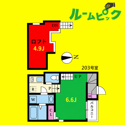 ウィンクルム新瑞橋　名古屋市賃貸　仲介手数料無料の間取り