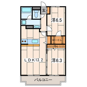 町田市三輪町の賃貸マンションの間取り