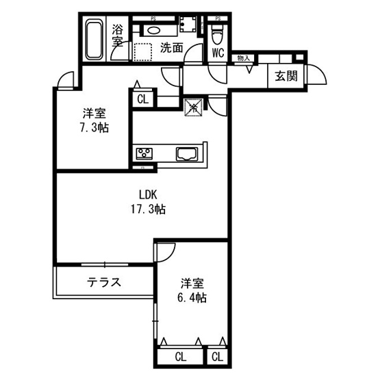 【間取り】 | D-residence西野B棟