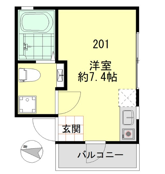アパートメント新小岩A棟の間取り