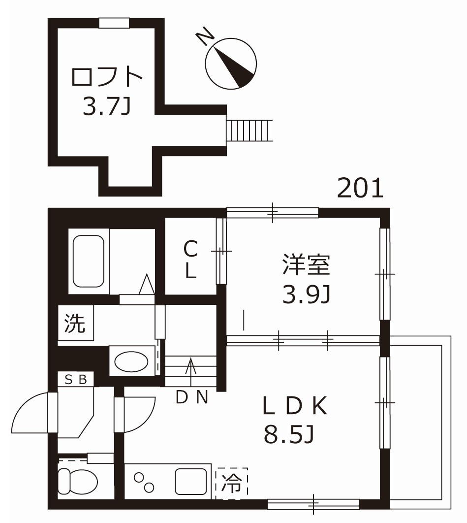 ハーモニーテラス志賀町Ⅹの間取り