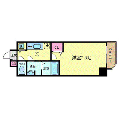 プレサンス梅田東ベータの間取り