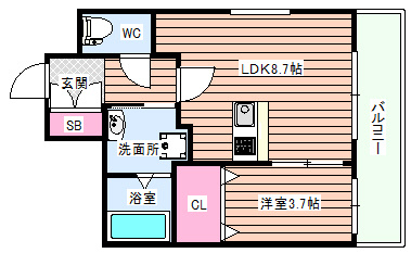 【間取り】 | Fortuney江坂Ⅰ