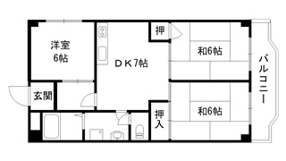 丸信リバーサイドコーポ1棟の間取り