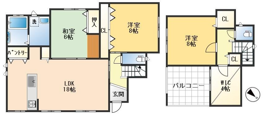 摂津市鳥飼西１丁目　中古戸建ての間取り