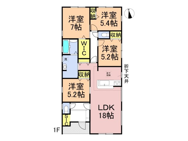 リーブルガーデン　羽島市上中町長間　全３区画分譲の間取り|■１号棟　■ヤマダ不動産　株式会社リライフ　
■夢のマイホーム購入をフルサポートします！