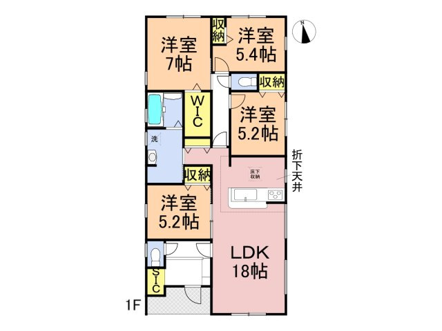 リーブルガーデン　羽島市上中町長間　全３区画分譲の間取り|■１号棟　■ヤマダ不動産　株式会社リライフ　
■夢のマイホーム購入をフルサポートします！