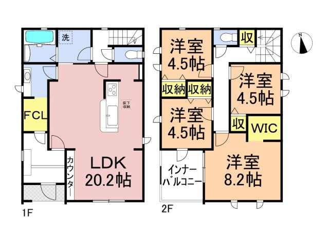 リーブルガーデン　羽島市上中町長間　全３区画分譲の間取り|■２号棟　■ヤマダ不動産　株式会社リライフ　
■夢のマイホーム購入をフルサポートします！