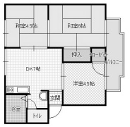 石橋ハイツB棟の間取り