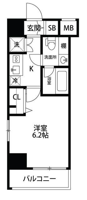 メイクスデザイン清澄白河アジールコートの間取り|間取りです。