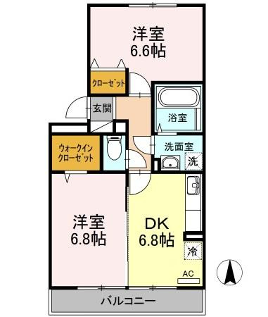 リビングタウン北川添 A棟の間取り