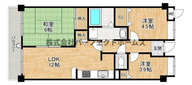 ふぁみーゆ寝屋川セントラルパークA棟の間取り