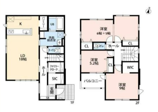 所沢市上安松・全2棟　新築一戸建　1号棟の間取り|【全2棟・1号棟】2階11帖は間仕切り使用で1部屋増やせる！3LDK→4LDKへ変更可能