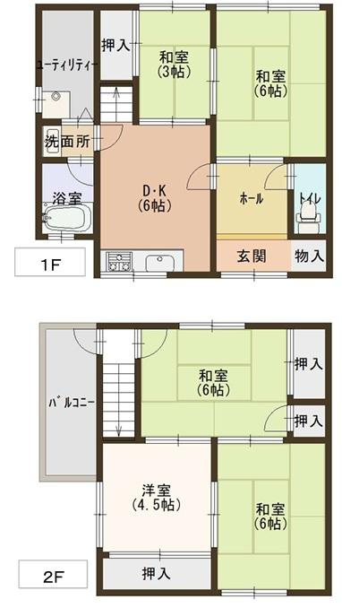 荒川3丁目中古戸建の間取り|収納豊富で便利な間取りです！