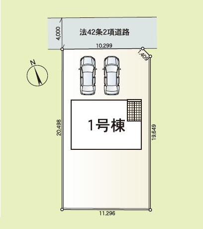 石岡市北府中第1　新築戸建の区画図