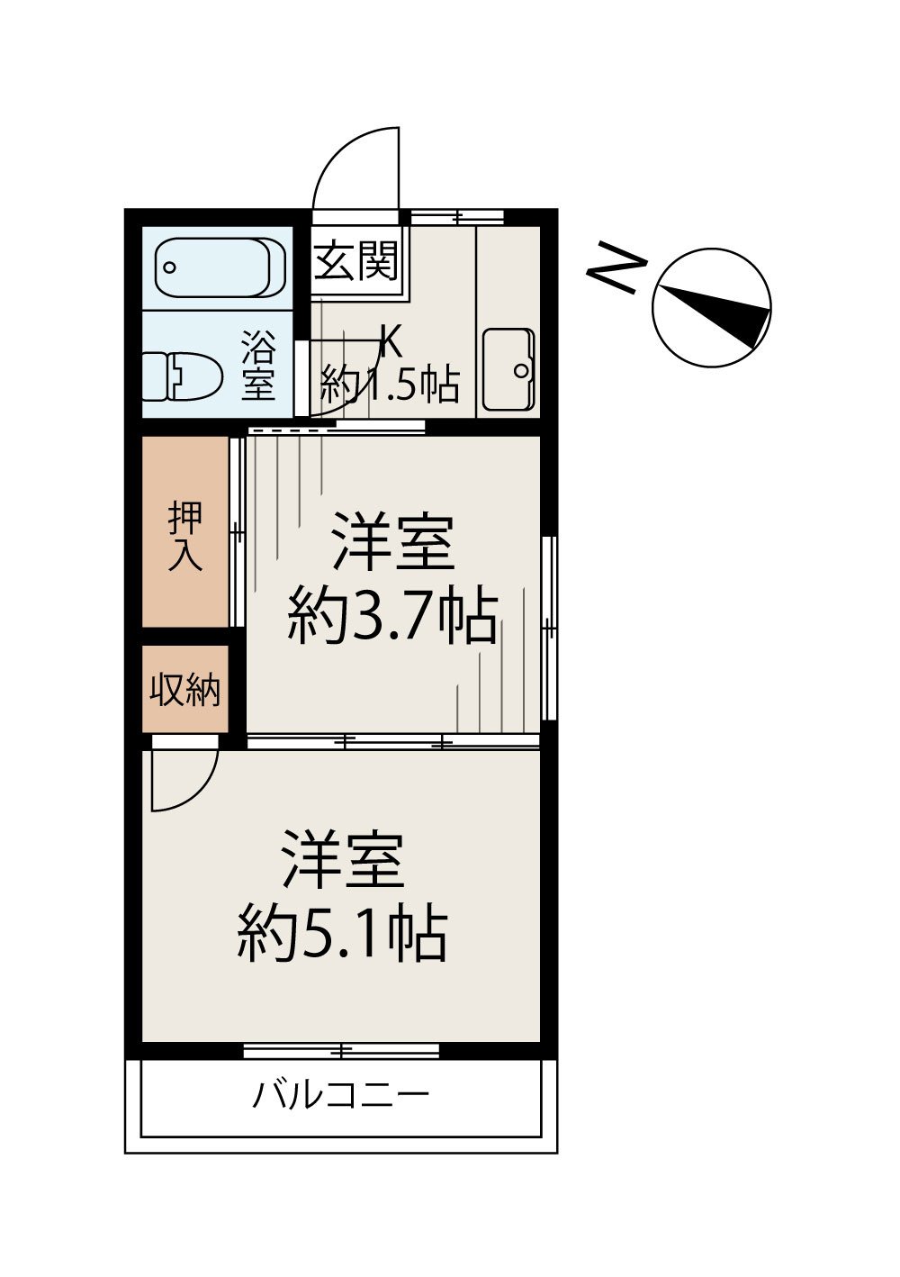リオグランデの間取り|和室→洋室に変更となります