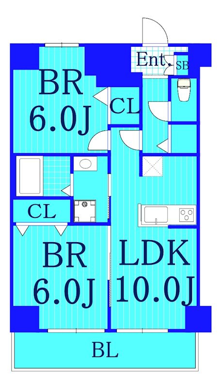 横浜市中区長者町５丁目の賃貸マンションの間取り