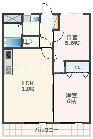 熊本市中央区南熊本５丁目の賃貸マンションの間取り