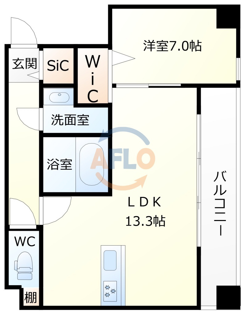 Le Mob*i 天神橋　堀川小学校区の間取り|ル・モベイ天神橋　間取り