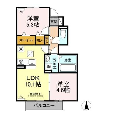セジュール北野の間取り
