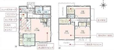 タマタウン羽生市南羽生Ⅱ　新築一戸建て　01の間取り|人気のペニンシュラキッチン！大型パントリーも完備でまとめ買いも安心♪