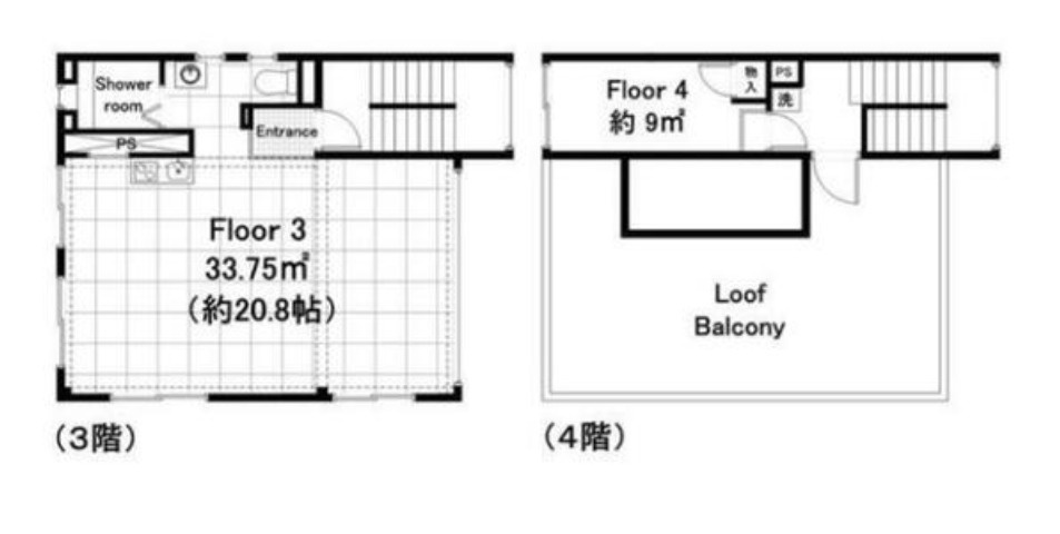 大津市本堅田３丁目の店舗一部の間取り