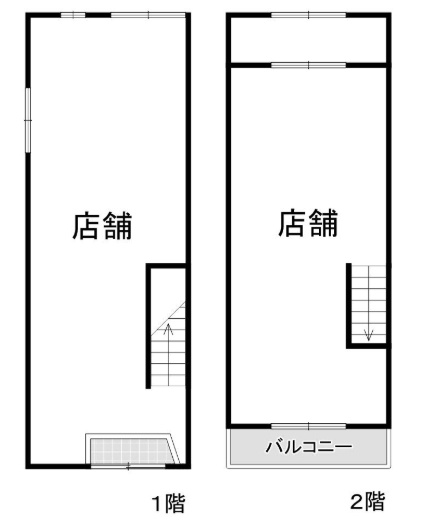 裏天満古家店舗の間取り