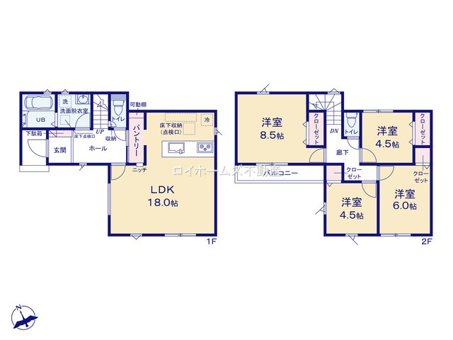【間取り】 | 一宮市木曽川町黒田字西町南32-1『仲介料無料』新築戸建て | 4号棟