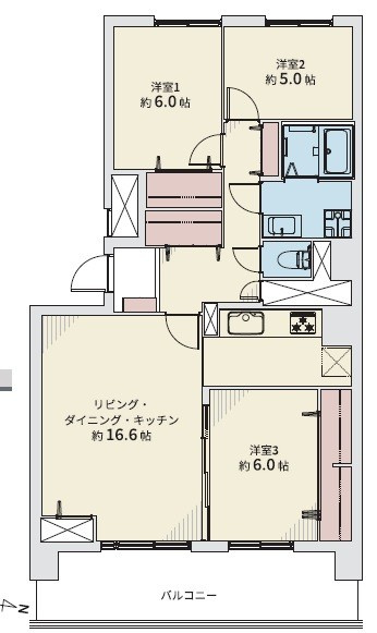 ギャラリーハイツ南2条B棟の間取り