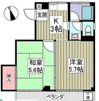 関コーポの間取り
