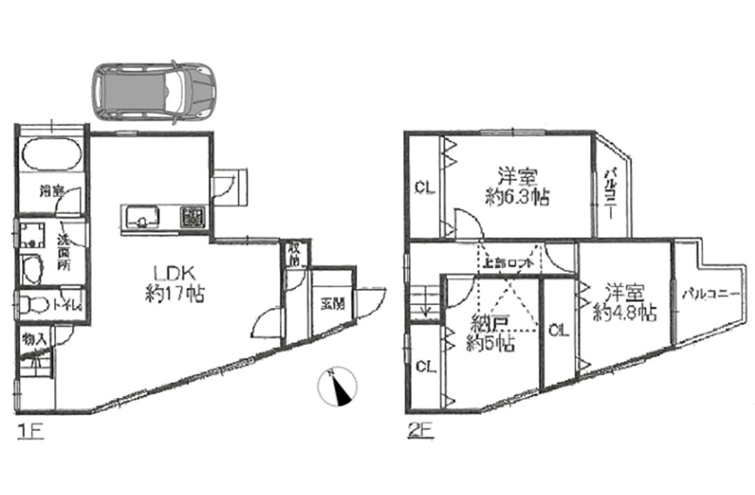 山下町2丁目の間取り|ロフト　約2.8帖付き