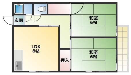 明神マンション1号の間取り