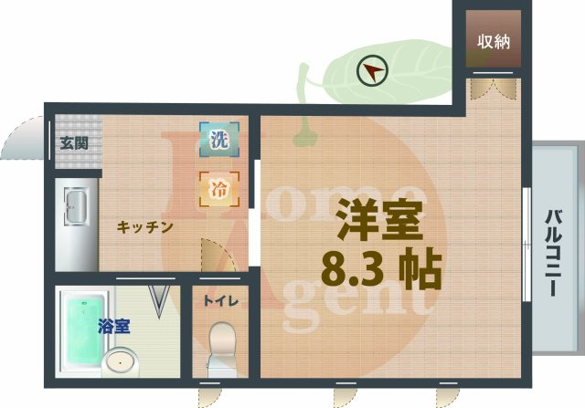 【間取り】 | ラフィネ | 1Kのお部屋です。