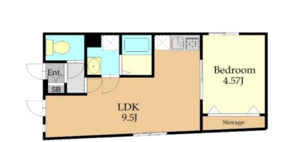 address HONHANEDA(アドレスホンハネダの間取り|西向き角部屋の1LDK